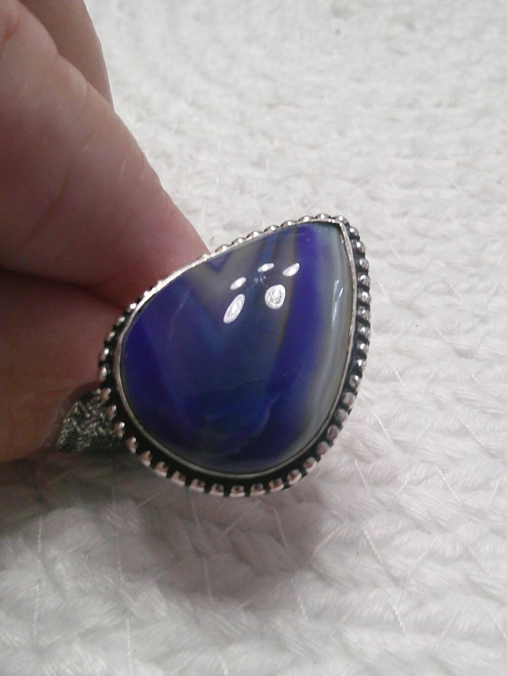 Beautiful PURPLE BOTSWANA AGATE Handmade Sterling 925 Ring Size 8.25 #466F